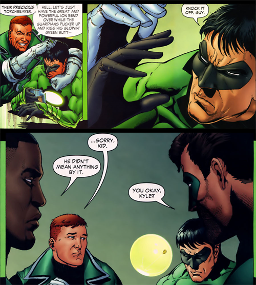 notagreenlantern:  A GuyKyle spam for every arc part 3 of IDK. Many? - Sinestro Corps War prelude