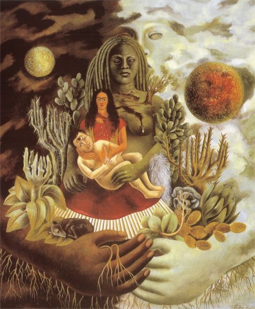 artist-frida:The Love Embrace of the Universe, the Earth (Mexico), Myself, Diego and Señor Xólotl, 1