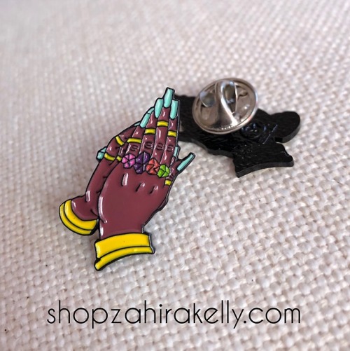 yaay! im hype to announce my limited edition praying hands lapel pins are here! at http://shopzahira