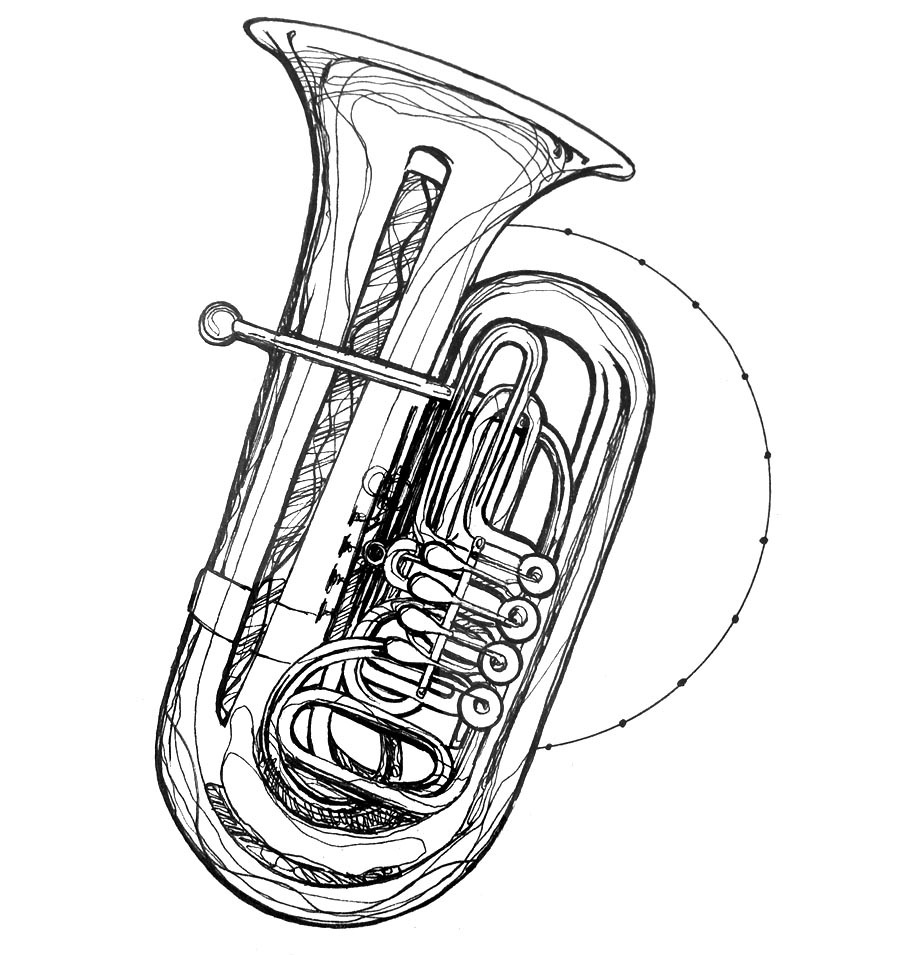 kh daily drawing — Daily Drawing, Week 19 More Brass 1: Tuba