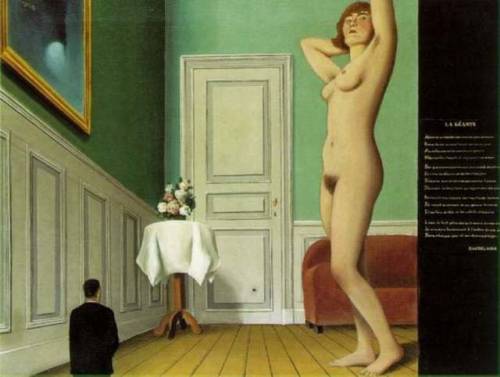 artist-magritte: The giantess, 1929, Rene MagritteMedium: cardboard,tempera What a great painting.Th