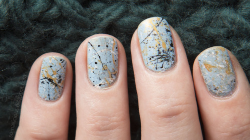  40 GREAT NAIL ART IDEAS CHALLENGE - WEEK 14: PALE BLUE BASE + SPLATTERS More HERE!