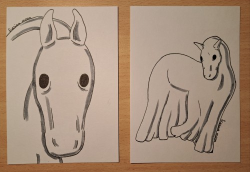 Spooky Horses For Day 10. They Look Like Scared Horse Ghosts, Just Like Intended. Love Them :)