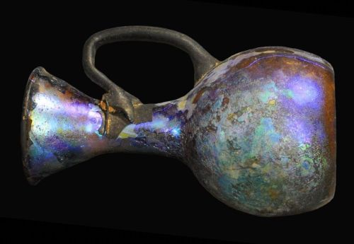 archaicwonder: Iridescent Roman Glass Jug, 1st-2nd  Century AD 