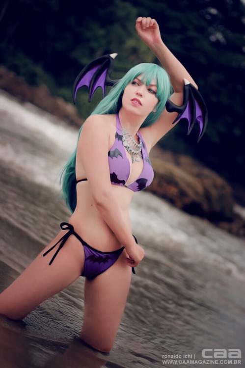 sexy-cosplay-scroll:  Ju Tsukino as Morrigan Aensland