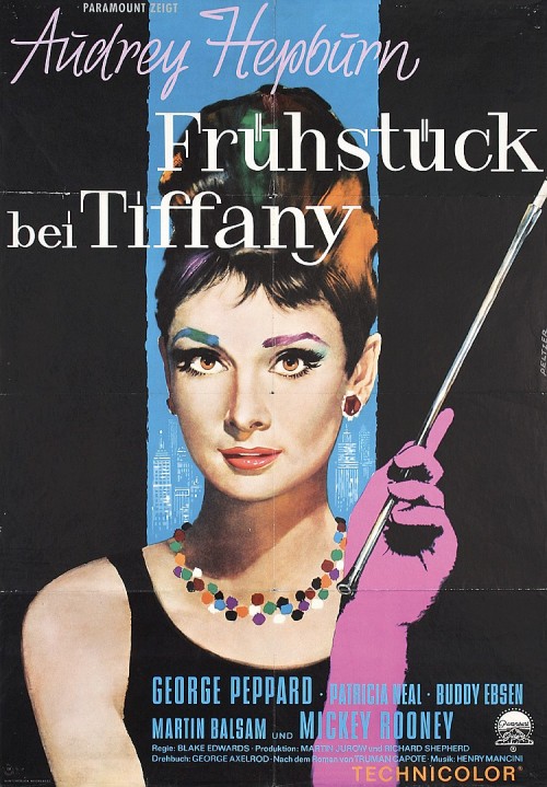 Lutz Peltzer, german film poster for Breakfast at Tiffany&rsquo;s, 1961.