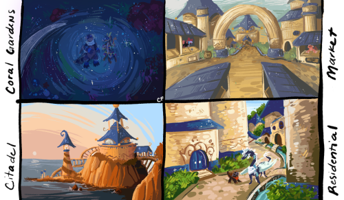 Some thumbnails of the Shallows District, the land part of Tidehome. Some of these were more successful than others.
Citadel is a casual place where the bigwigs meet and plan things, of course the Queen’s actual palace is in the depths area and far...