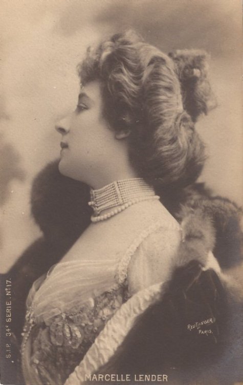 Marcelle Lender, 1900s french postcard by Reutlinger