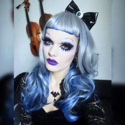 victorialovelace:  Wearing my new wig from @black_candy_fashion together with hair bow from @kreepsville666 Necklace by @gothicelegance #goth #gothic #gothgirl #gothmakeup #UCG