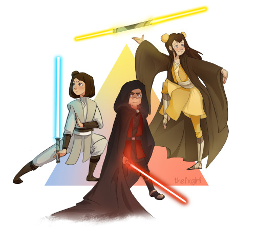 thefxgirl:  Jedi Air Siblings (Art Pack 3 Reward)  Oh man, I had hoped after the holidays that thing