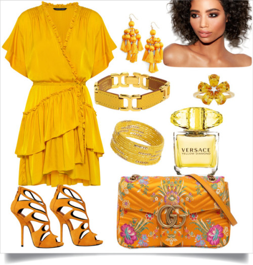 Call Me Yellow-Mellow by dreah-darling featuring a versace perfume ❤ liked on PolyvoreMarissa Webb r