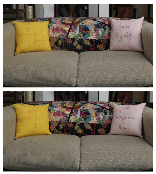 Hater Homemaker Pillows (Round 2) by BeatsATidyIdleness | Hater Homemaker pillow