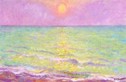 Lonequixote:  Sunset At Veules-Les-Roses, Seine-Mer ~ Theodore Earl Butler 