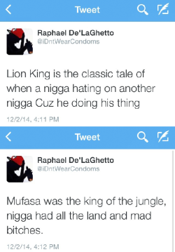 becuzbacon:  whutetdew:  flightlesslexxii:  iraffiruse:  It’s like they translated Lion King back to Shakespeare.  Lmaoooo shambrizzle indihaitian  Yall got my neice chastising me talmbout it’s not funny  Timon and Pumba passing blunts 😂😂😩