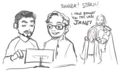 brasspistol:  thebaconsandwichofregret:  fy-dr-janefoster:  n-a-blue-box:  welcome to the party, jane! have a terrible doodle :) (please do not steal and repost. please do not remove watermark) hope ya like it  This is literally the cutest &lt;3  and