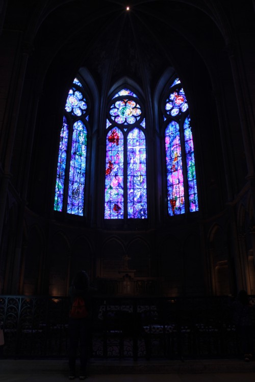 Marc Chagall’s stained glass windows in Reims Cathedral, France. © JB 