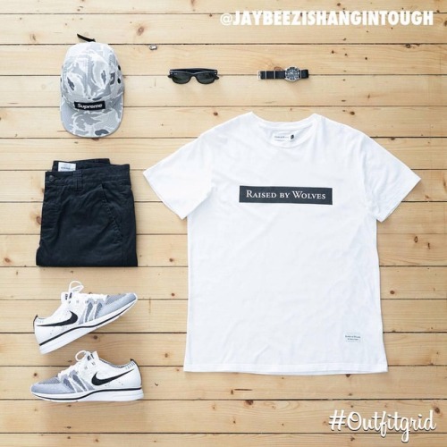 outfitgrid1: Today’s top #outfitgrid is by @jaybeezishangintough. ▫️ #RaisedByWolves #Tee ▫️ #