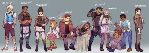 ladymeowsith:Character lineup of some of the major characters in my story, The Catalyst Necklace!