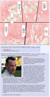 screencapthread:  &gt;&gt;7263491This takes the cake for “weirdest fucking porn ever read.” The Forrest Gump bit certainly helps.  Yeah, I&rsquo;d put it at like&hellip;13th weirdest hentai I&rsquo;ve ever read&hellip;but I haven&rsquo;t read it yet,