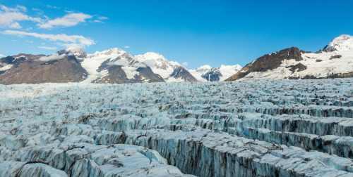 A glacier in Chugach State Park (Alaska, USA).Glaciers move and change during their lifetimes, growi