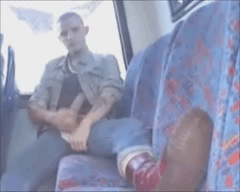   Horny SKINHEAD in the bus  ☣ FUCKING HOT ☣ OINK 