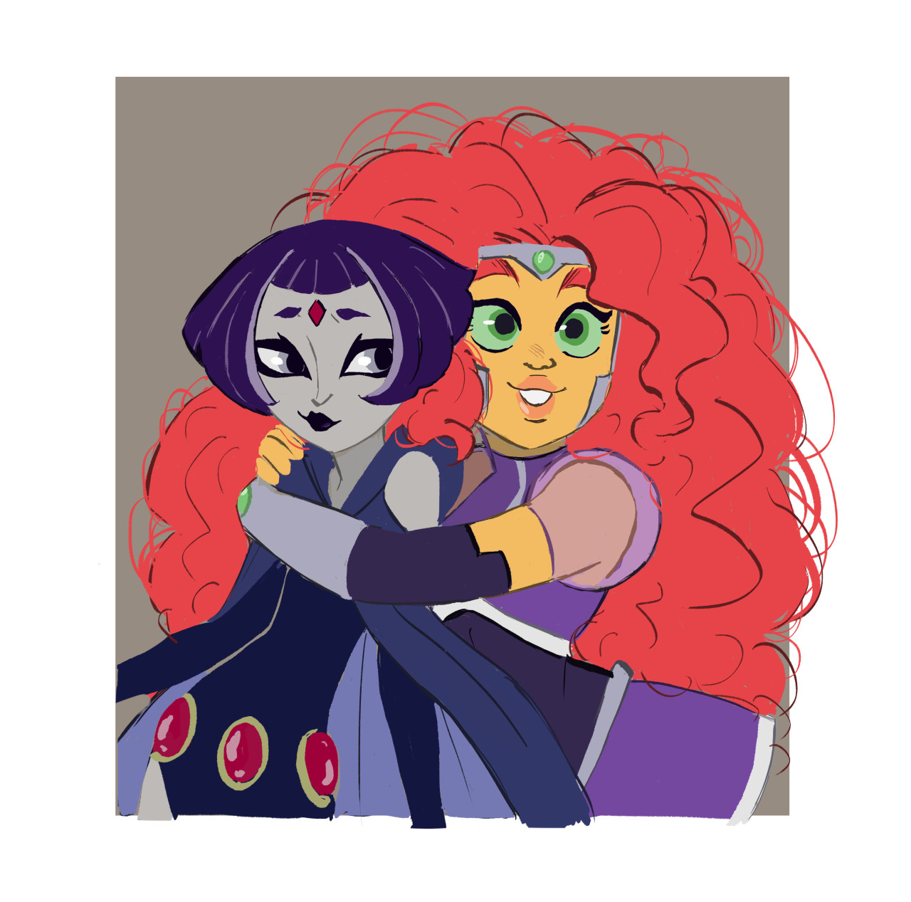 actionkiddy: Raven and Star~ Gal pals fo life~ ^_^ I really like drawing Starfire