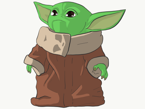 Grogu Vector Art Part 1. Happy Star Wars Month! Drawing From 2021.