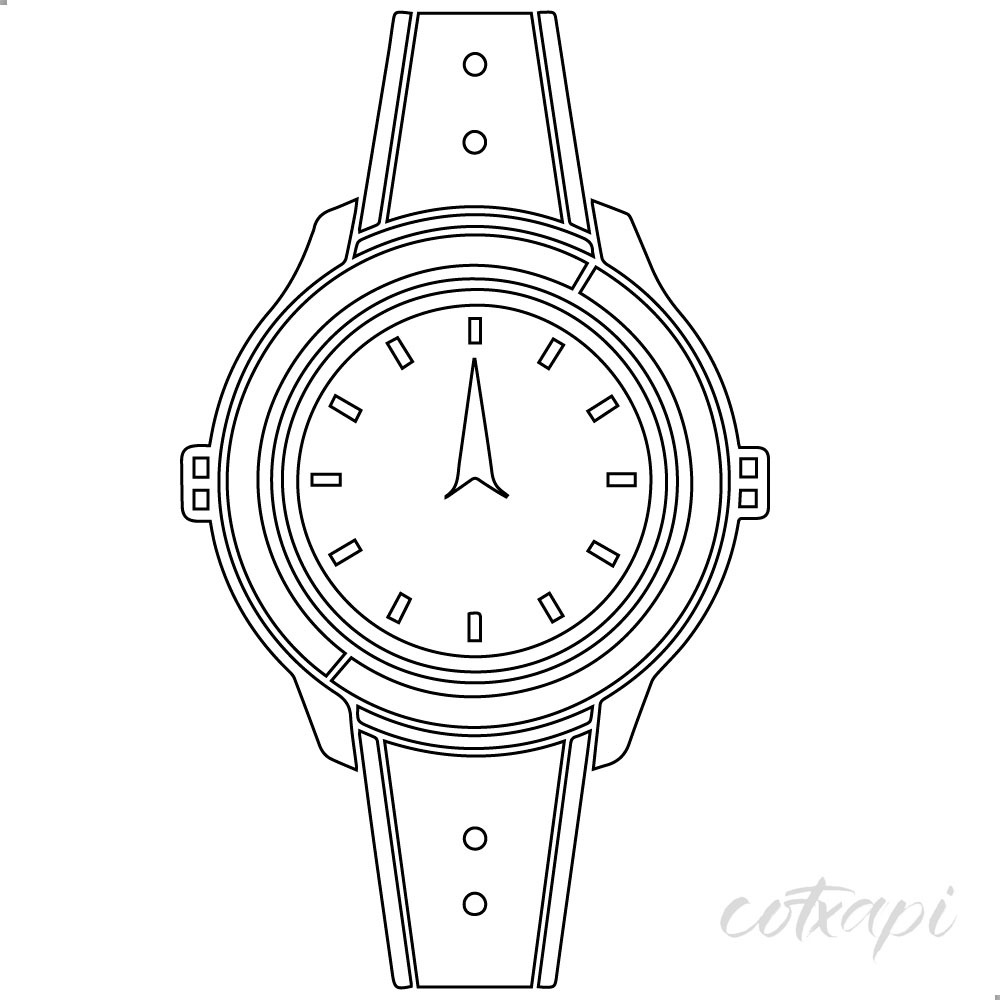 Watches icon in vector Quartz watches Chronograph watches Wrist watches outline in vector