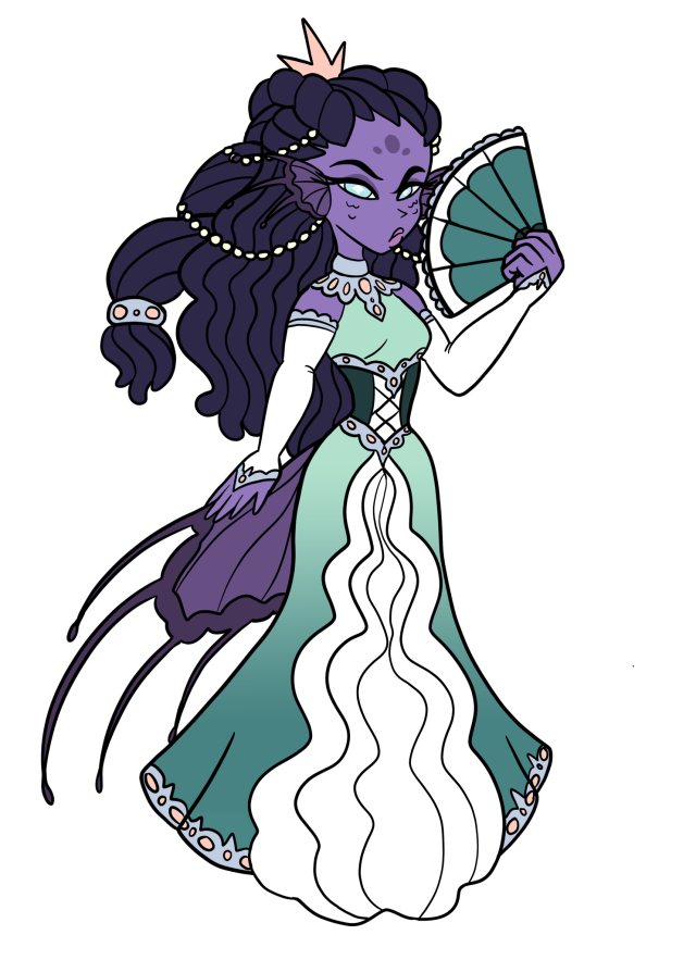 princesscallyie:Here’s Calypso’s final design and profile pic. I guess I decided to not pick any of the poll choices and do a dark hair/dark fins combo. There was something off about both of the original choices though I did prefer the first one a