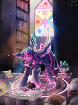 ayacinth:  study time in the canterlot library