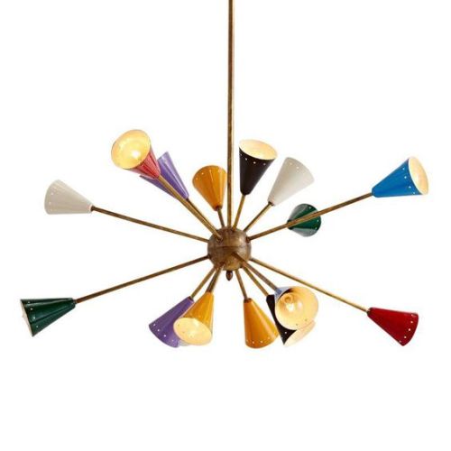 designobjectory: cimness:16-light Italian Stilnovo-style Sputnik Chandelier Circa 1960s Perhaps the 