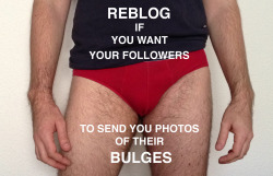 takeofyourpantsandjackit:  YES PLEASE!!!! Submit nudes or bulges here!   Hell yeah do it boys
