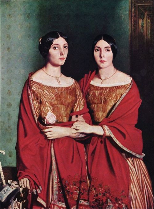 The Artist&rsquo;s Sisters (1843) by Théodore Chassériau (France, 1819-1856). 