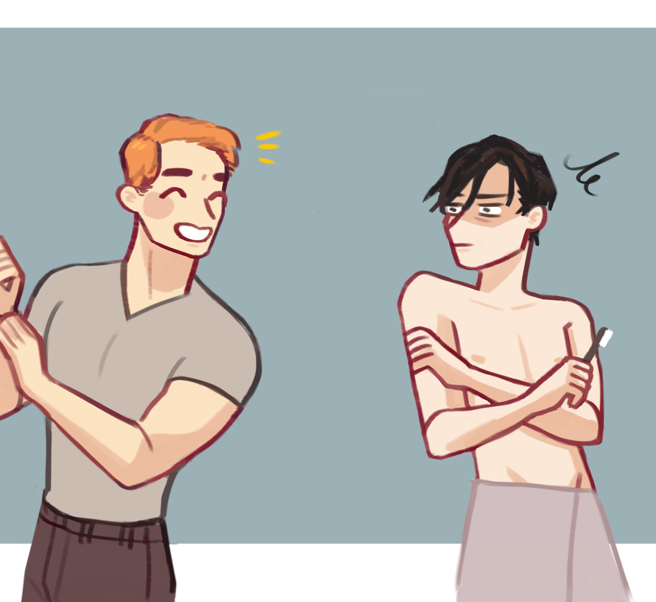 dolcissimo:ngl archie seemed a little too excited to see his bro naked in the showers