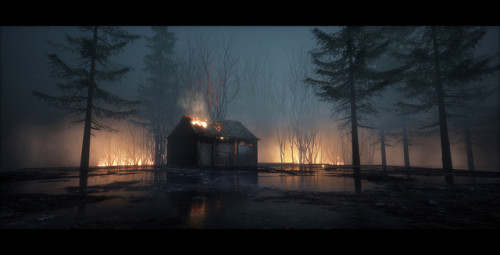 ravenkult: Cabin in the woods by Mike Marra www.artstation.com/artwork/88lgE