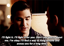 jonesswan:TFIOS!Klaine AU | Just before you went into ICU I started to feel this ache in my hip. So 