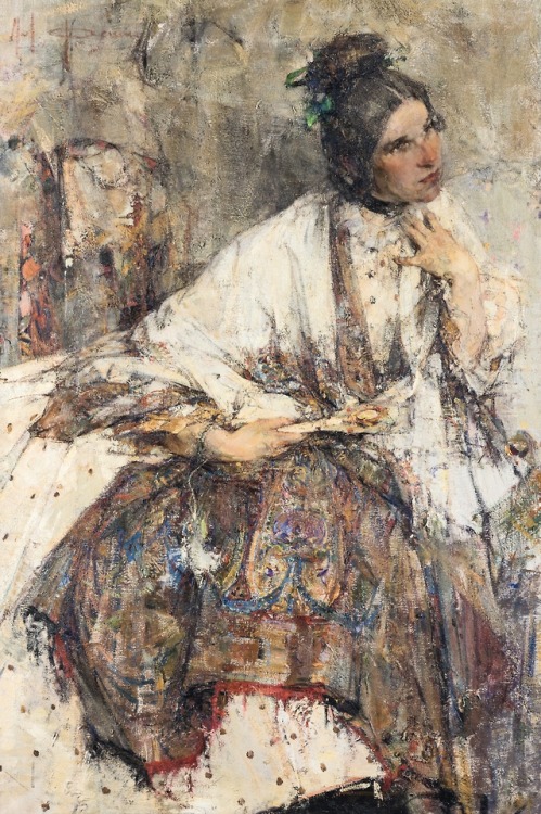 Nikolai Fechin - Portrait of Nadezhda Sapozhnikova - 1908