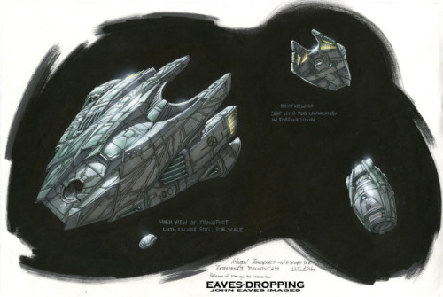 startrekstuff:Klingon shuttle designs for Broken Bow and Bounty, by John Eaves.[source]