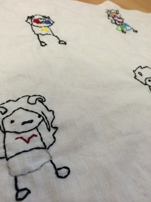 roachpatrol: violasarecool: michellemichiemich: finished embroidering the first half of my homestuck