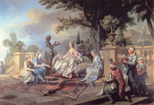 La Sultane servie par des eunuques, Charles Amédée Philippe van Loo, Musée des Beaux-Arts de Nice