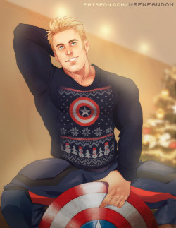 thensfwfandom:  Jacking around the Christmas tree!!  Cap America from MCUFull set on December Rewards [also speedpaint]