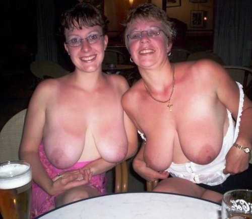 Drunk mom flashing tits