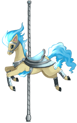 daily-pkmn:Shiny Ponyta as a carousel horse!