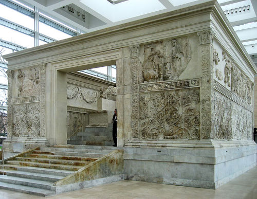 welcometoitalia:The Ara Pacis Augustae (Latin, “Altar of Augustan Peace”) is an altar in Rome dedica