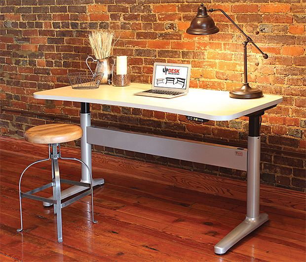 This is called an UpRight Desk with a dry erase surface and push button elevation for those times you prefer to stand.