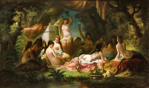 Nude Women In A Shady Garden by Eliza Joinville