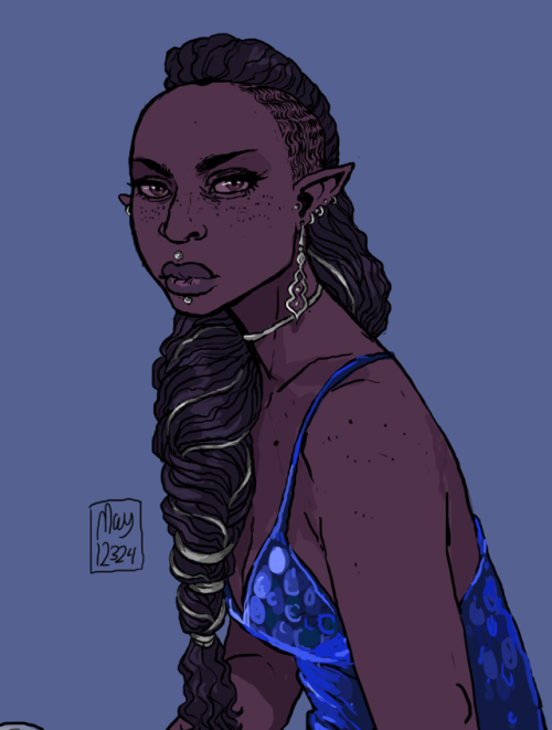 vague-humanoid:may12324:Elf lady again! Inspired by this woman.Drawn and coloured digitally. @border