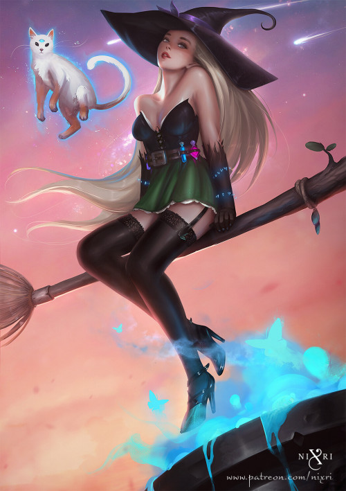 fantasy-scifi-art: Celeste the Witch by Nixri ✦ 