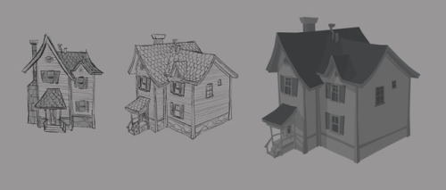 Some development work from a while ago for “Mr. Wallace’s House” for a Kraft 
