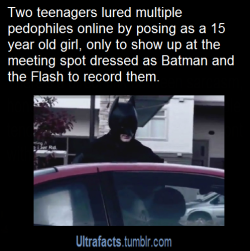 radiationscorpion:  cassieandra8291:  ultrafacts:  Source  For more posts like this, follow Ultrafacts  I saw the video of this once. I think it’s called “To Troll a Predator” on Youtube. It is fantastic Pedophile: “Who the fuck are you?” *Batman